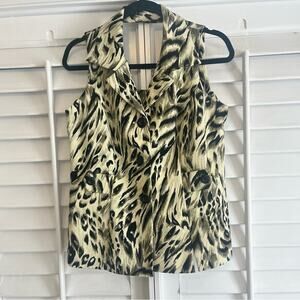 Virgo Tan Animal Print Tank‎ Top Size 8